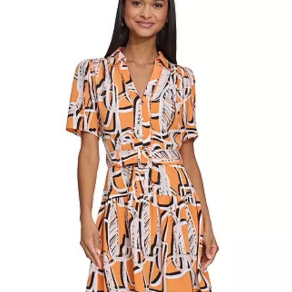 KARL LAGERFELD Belted A-line Dress - Picture 3 of 7